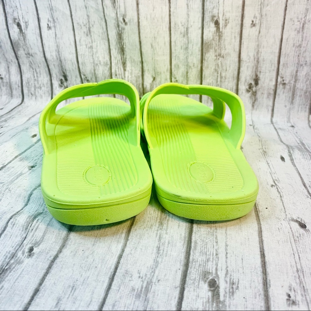 Bokos Slides Lime Green Size 9 - Picture 3 of 9